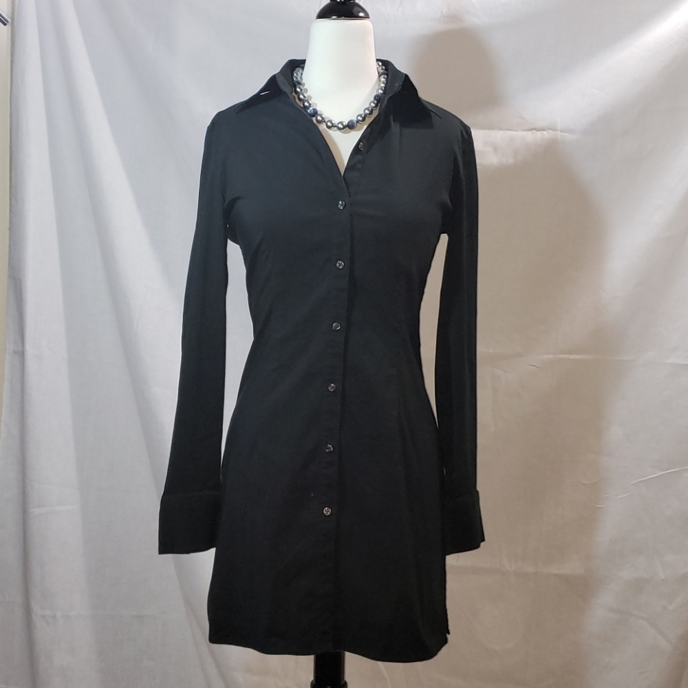 Express long button down shirt